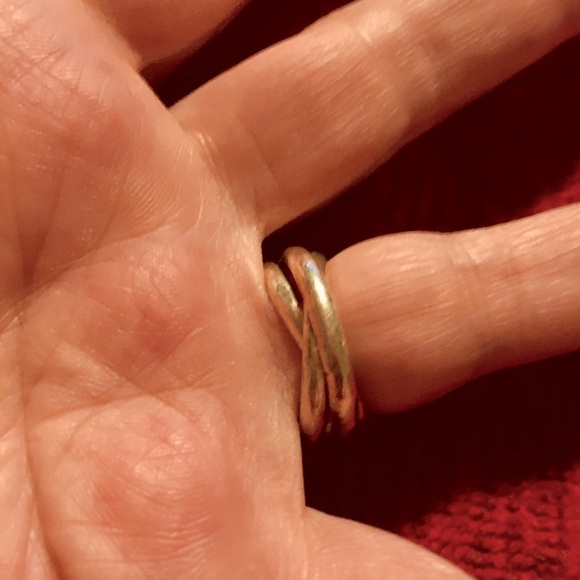 Sterling Silver sz 8 Vintage Puzzle Ring - Picture 6 of 7